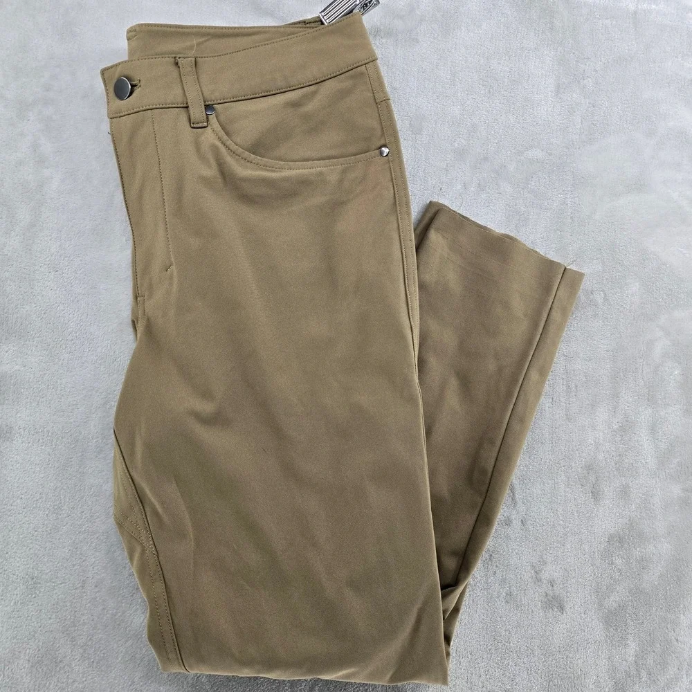 Lululemon ABC Pant Men 31 Brown Slim Fit Warpstreme‎ Commuter Trousers